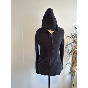 Barefoot‎ Dreams CozyChic Lite Knit Black Zip Up Sweater Hoodie Size Small